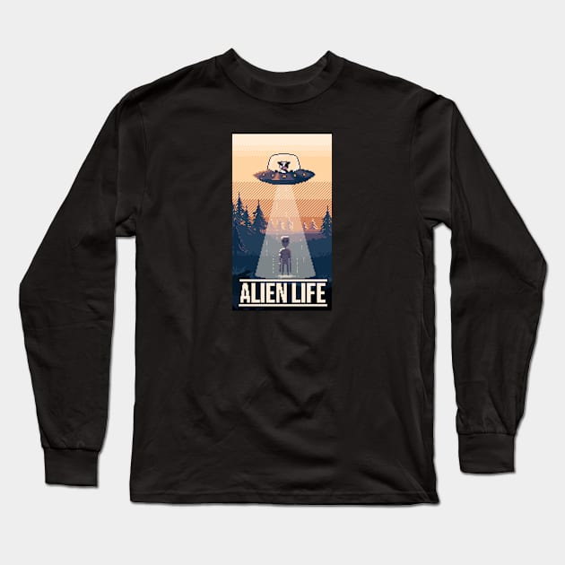 Alien Life Long Sleeve T-Shirt by DubPixel